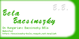 bela bacsinszky business card